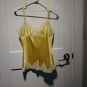 Silk 97 spandex 3 percent yellow cami top